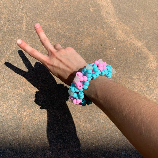 Cotton Candy Sky Spiked Cuff (Glow In The Dark)